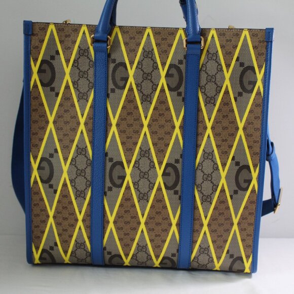 NWT Gucci GG Supreme Monogram Rhombus Large Tote Bag 726273 - Picture 4 of 16
